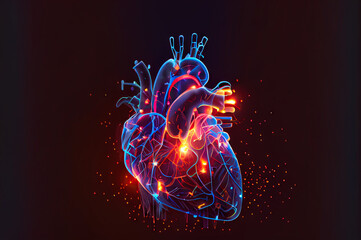 illustration of the neon heart