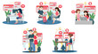 © blueringmedia - Working characters flat design for web banner