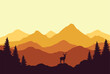Mountain background nature illustration vector editable