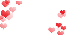 Red Hearts Overlay Frame, Png Transparent Hearts Illustration With Copy Space
