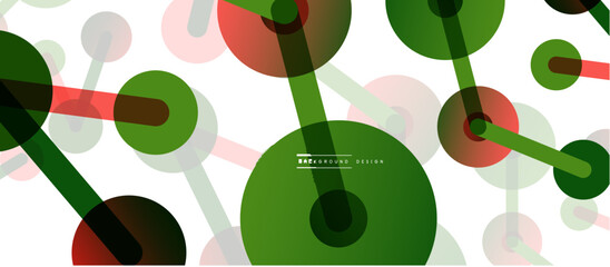 Poster - Line points connections geometric abstract background. Circles connected by lines. Trendy techno business template for wallpaper, banner, background or landing