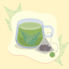 Wall Mural - teacup and tea bag