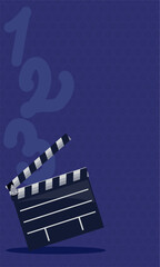 Wall Mural - movie clapperboard and numbers