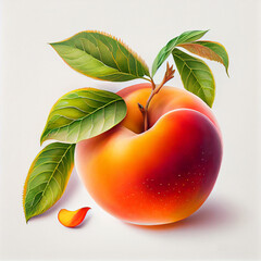 Wall Mural - Illustration of a nectarine. generative ai