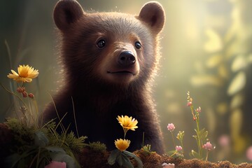spring is coming, happy wild animals, bear