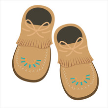 Moccasin Pair Of Shoes Isolated Vector Illustration Graphic