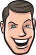 © OneLineStock - cartoon retro young man face - PNG image with transparent background