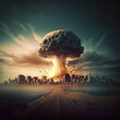 smoke cloud, nuclear bomb, nuclear mushroom, the concept of the apocalypse. generative AI