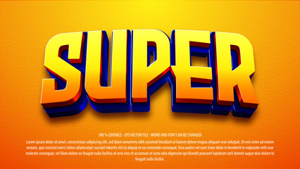 Wall Mural - Super hero 3d editable text effect