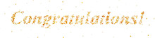 3D Illustration Of Text Congratulations Made Of Gold And Silver Confetti On Transparent Background