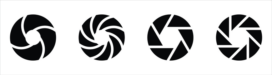 Poster - lens icon set. camera lens icon flat collections symbol sign, vector illustration