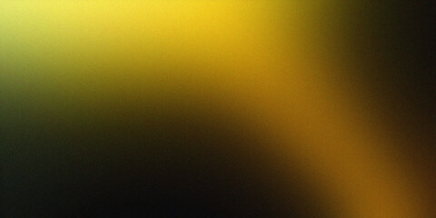 Abstract dark background with blur of yellow lights and yellow gradient blur, wide wallpaper for web design and ad banners