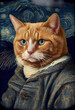 stunning Cat classic portrait oil painting created by generative ai