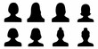 © creativeid900 - Female head silhouettes avatar, profile icons. Stock vector. Set of silhouettes of people