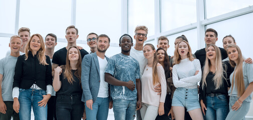 Wall Mural - group of successful young people standing together.