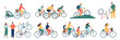 People On Bicycles Flat Set