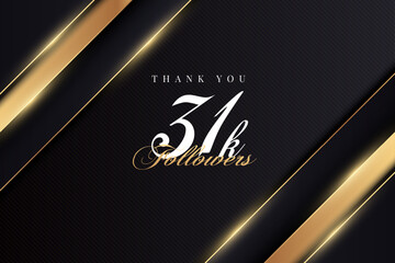 Wall Mural - 31k followers celebration with shiny gold color combination.