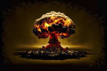 Wall Mural - concept of atomic bomb blast on surface of earth