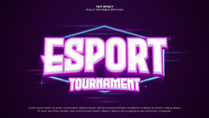 Poster - Esport Competition 3D Text Effect Logotype with shine and glow effect