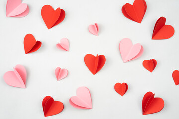 Poster - sweet love shape pattern in origami style for valentines day background