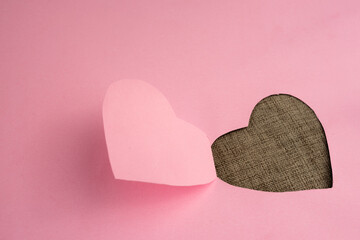 Poster - Aesthetic pink paper for valentine background and copy space