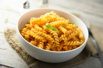 Poster - Pasta with tomato sauce and basil