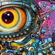 Künstliche Intelligenz Auge Technologie - Digital art generative AI.
