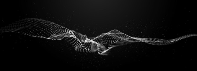 Network points and connection lines. Technology background. Science background. 3D rendering.