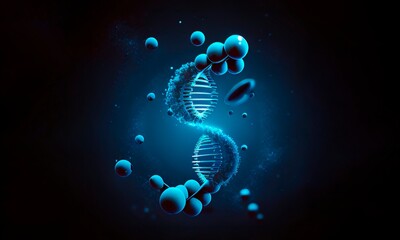 Medical illustration of the DNA or human genes. Genetic science future biology concept.