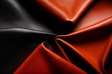 Wall Mural - red and black leather background