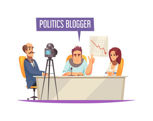 Canvas Print - Politics Blogger Broadcast Composition