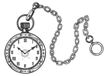 Old Fashioned Clock Engraving PNG Illustration With Transparent Background