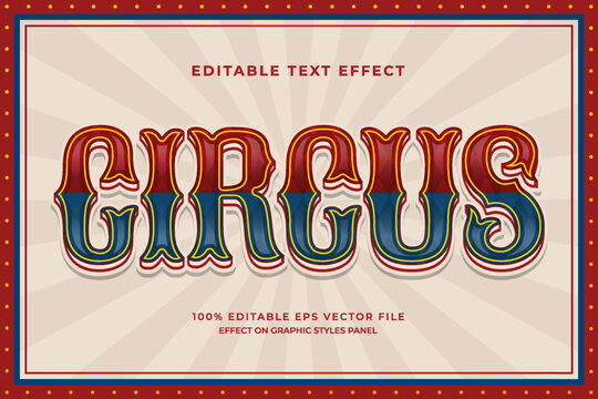 decorative circus editable text effect vector