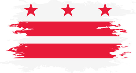 Wall Mural - District of Columbia flag grunge brush color image vector