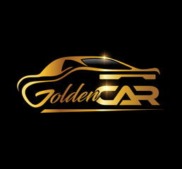 Wall Mural - Gold Car Logo Vector icon