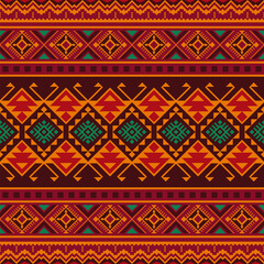 Wall Mural - Ethnic seamless pattern with Aztec, Moroccan, Berber, Mexican motives. Tribal kilim. Geometric design.