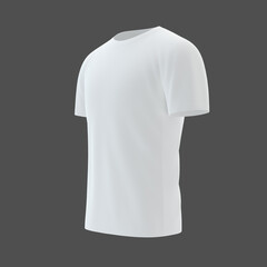 Wall Mural - Male white blank t-shirt template, natural shape on invisible mannequin, for your design print mockup.