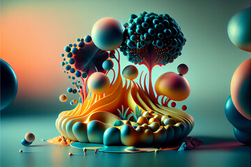 Poster - Beautiful abstract surreal Tree concept, contemporary colors and mood social background.	