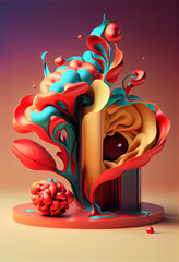 Poster - Beautiful abstract surreal Tree concept, contemporary colors and mood social background.	