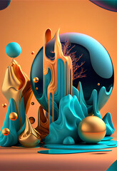 Poster - Beautiful abstract surreal art concept, contemporary colors and mood social background.	