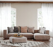 Leinwandbild Motiv Home mockup, living room interior, 3d render