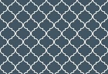 Seamless Background Of Geometric Islamic Trellis Pattern In Gray With White Outline