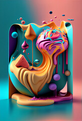 Poster - Beautiful abstract surreal art concept, contemporary colors and mood social background.	