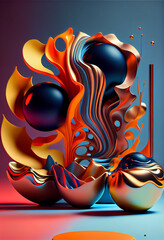 Poster - Beautiful abstract surreal art concept, contemporary colors and mood social background.	