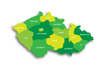 Canvas Print - Czech Republic political map of administrative divisions