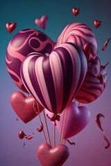 Wall Mural - Valentine Balloons