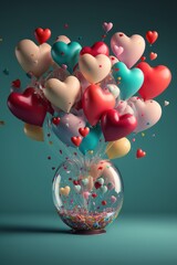 Wall Mural - Valentine Balloons