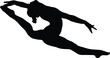 girl gymnast split in jump gymnastics black silhouette