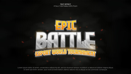 Poster - Esport Competition 3D Text Effect for headline and title with sparks and glow 