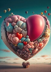 Wall Mural - Valentine Balloons